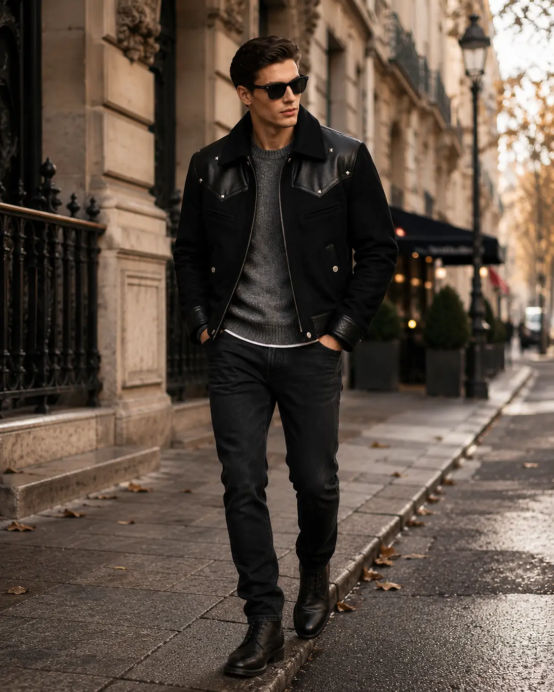 Classic biker jacket styled for everyday street wear